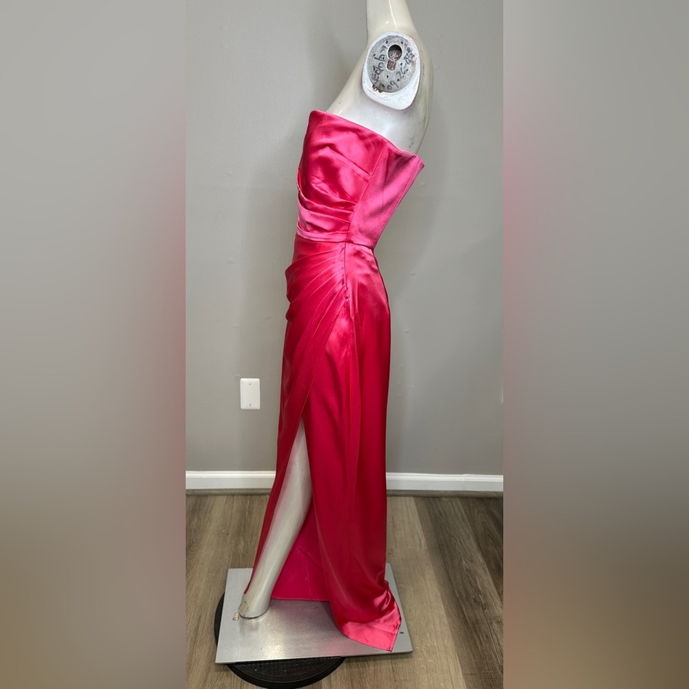 Sau Lee Priyanka Strapless Satin Gown US 4 $495 - Picture 6 of 11